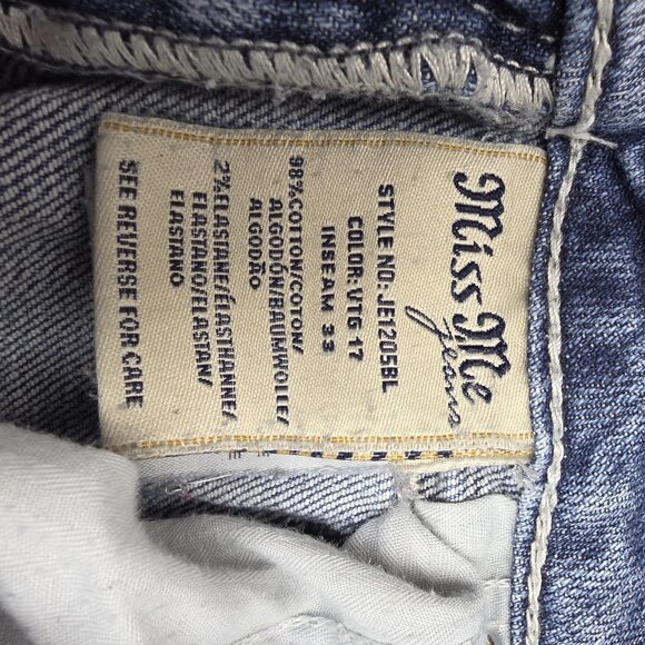 Miss Me Jeans Womens 28 Light Wash Bootcut Embroidered Back Distressed JE1205BL - Picture 11 of 16